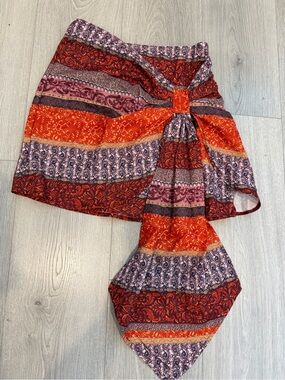 Boho Mini Skirt with Sash -  XS